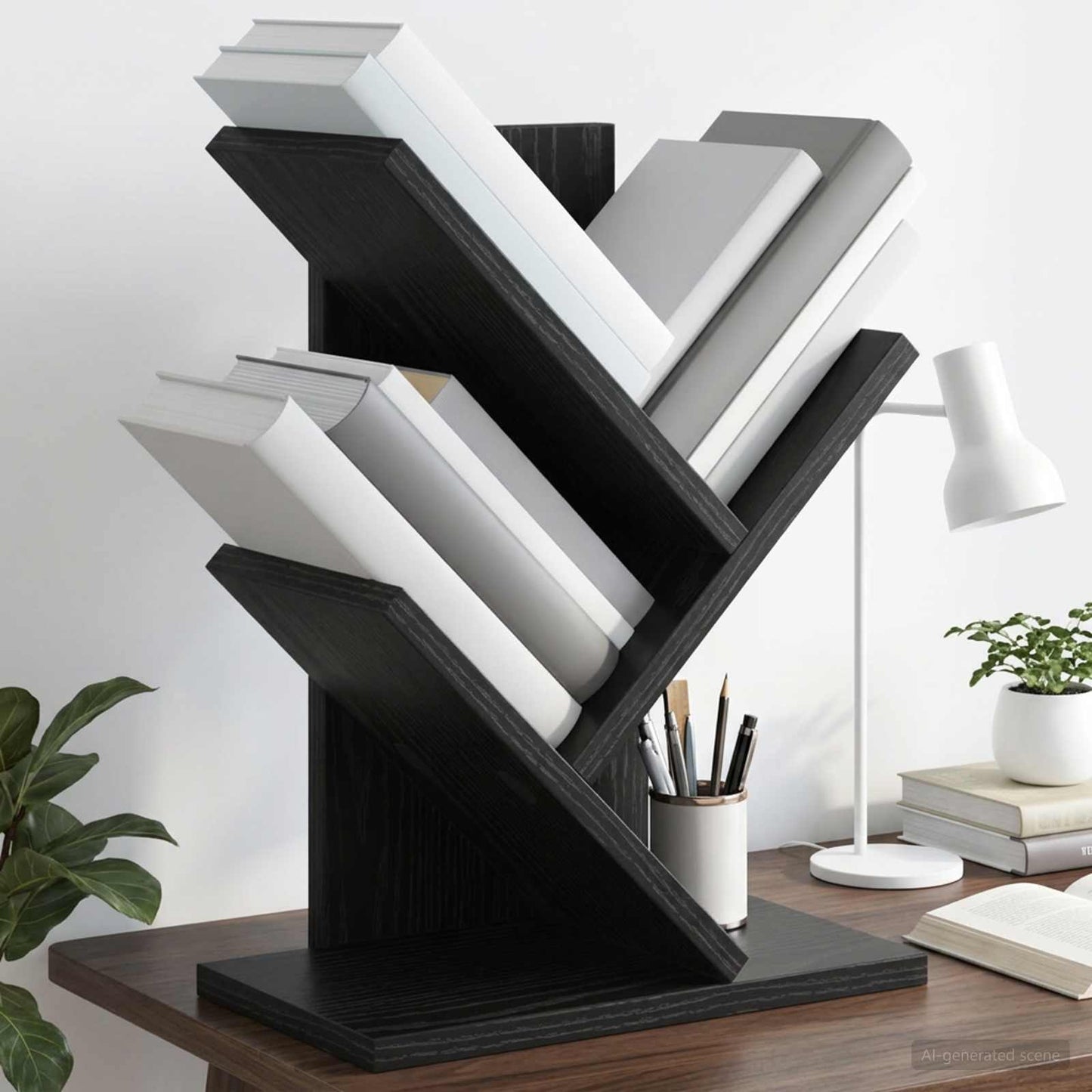 Scaffale per Libri a Forma di Albero 3 Strati 30 x 18 x 40 cm | homemem39