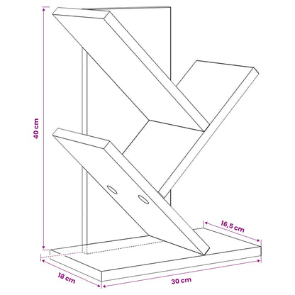Scaffale per Libri a Forma di Albero 3 Strati 30 x 18 x 40 cm | homemem39