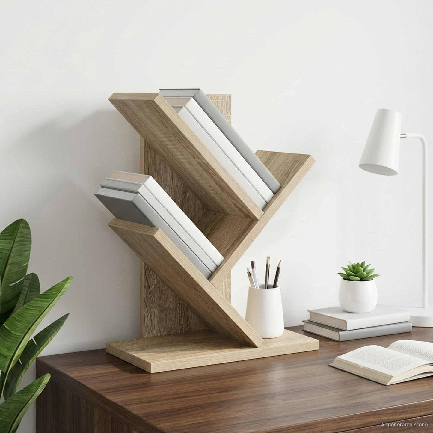 Scaffale per Libri a Forma di Albero 3 Strati 30 x 18 x 40 cm | homemem39