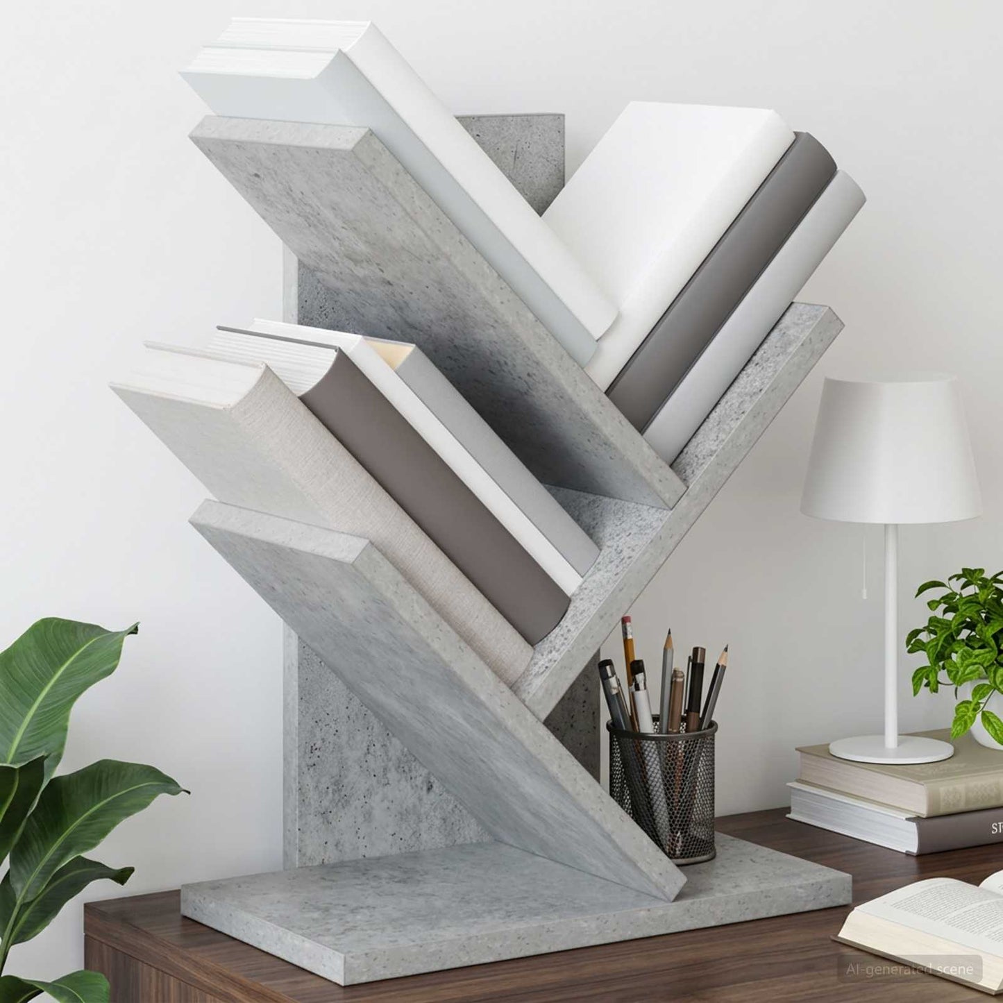 Scaffale per Libri a Forma di Albero 3 Strati 30 x 18 x 40 cm | homemem39