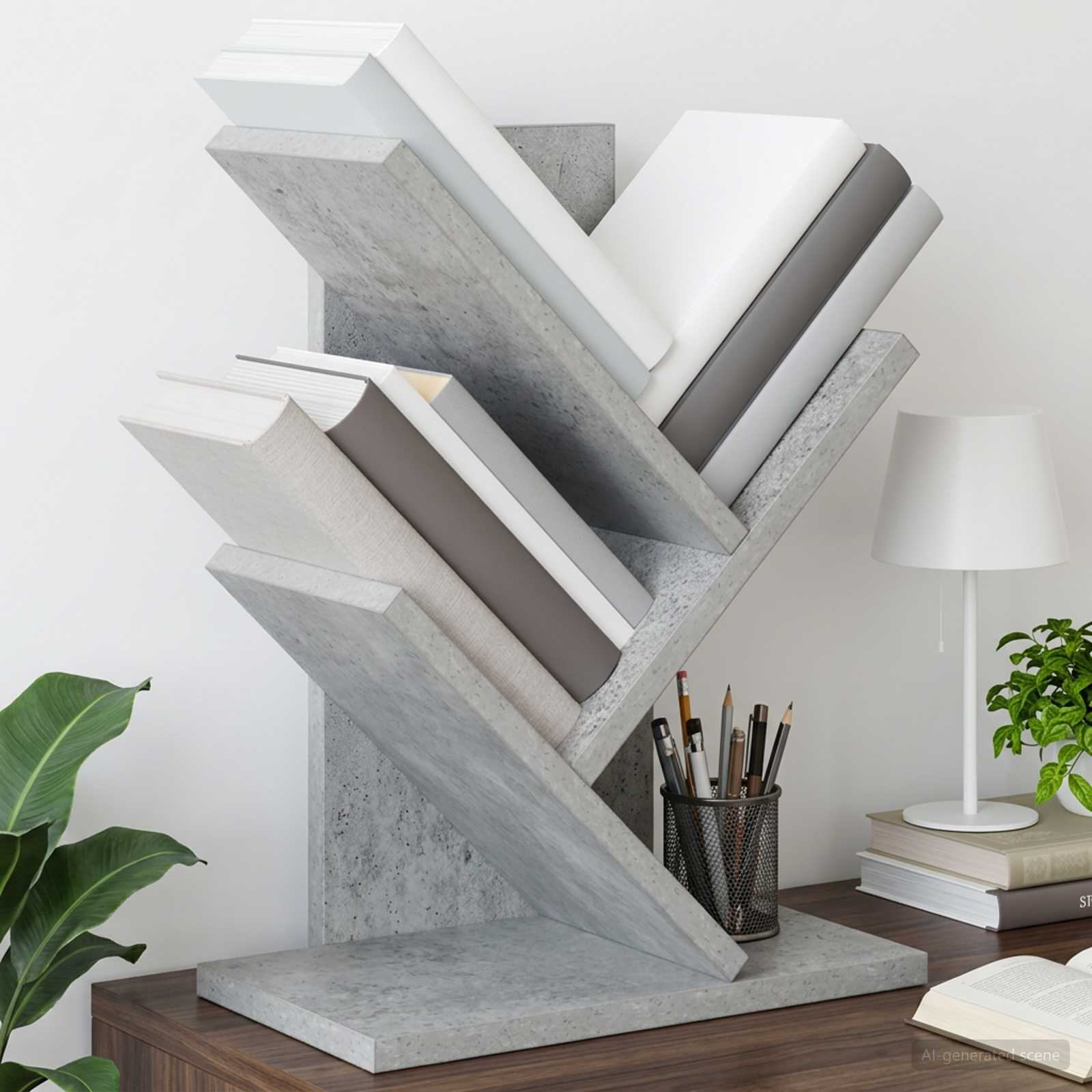 Scaffale per Libri a Forma di Albero 3 Strati 30 x 18 x 40 cm | homemem39