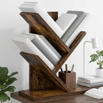 Scaffale per Libri a Forma di Albero 3 Strati 30 x 18 x 40 cm | homemem39