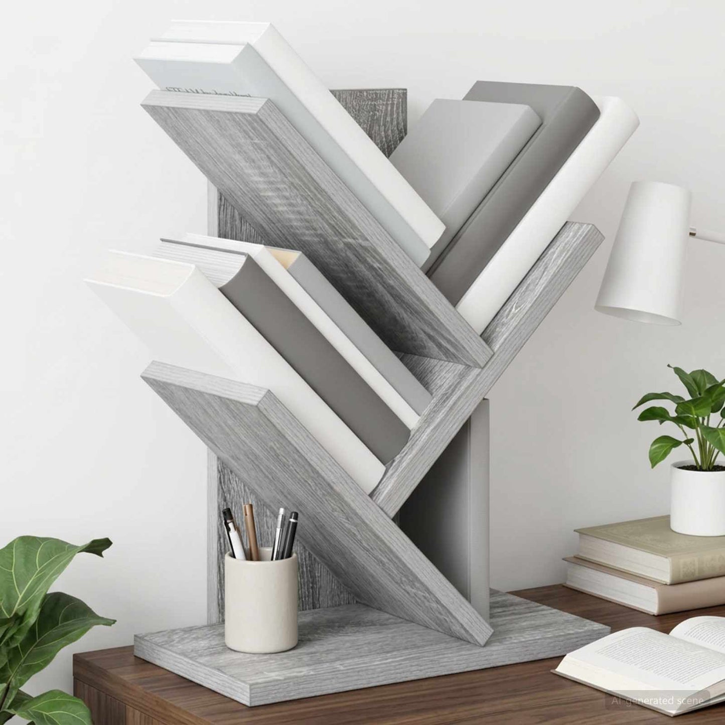 Scaffale per Libri a Forma di Albero 3 Strati 30 x 18 x 40 cm | homemem39