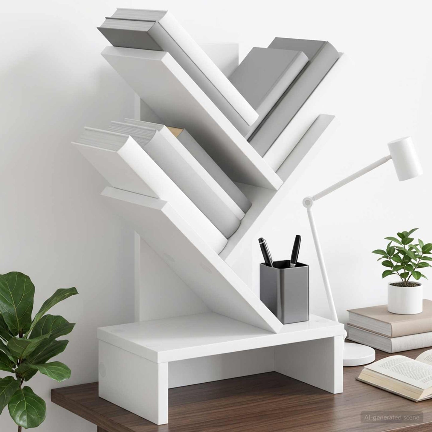 Scaffale per Libri a Forma di Albero 3 Strati 30 x 18 x 48 cm | homemem39