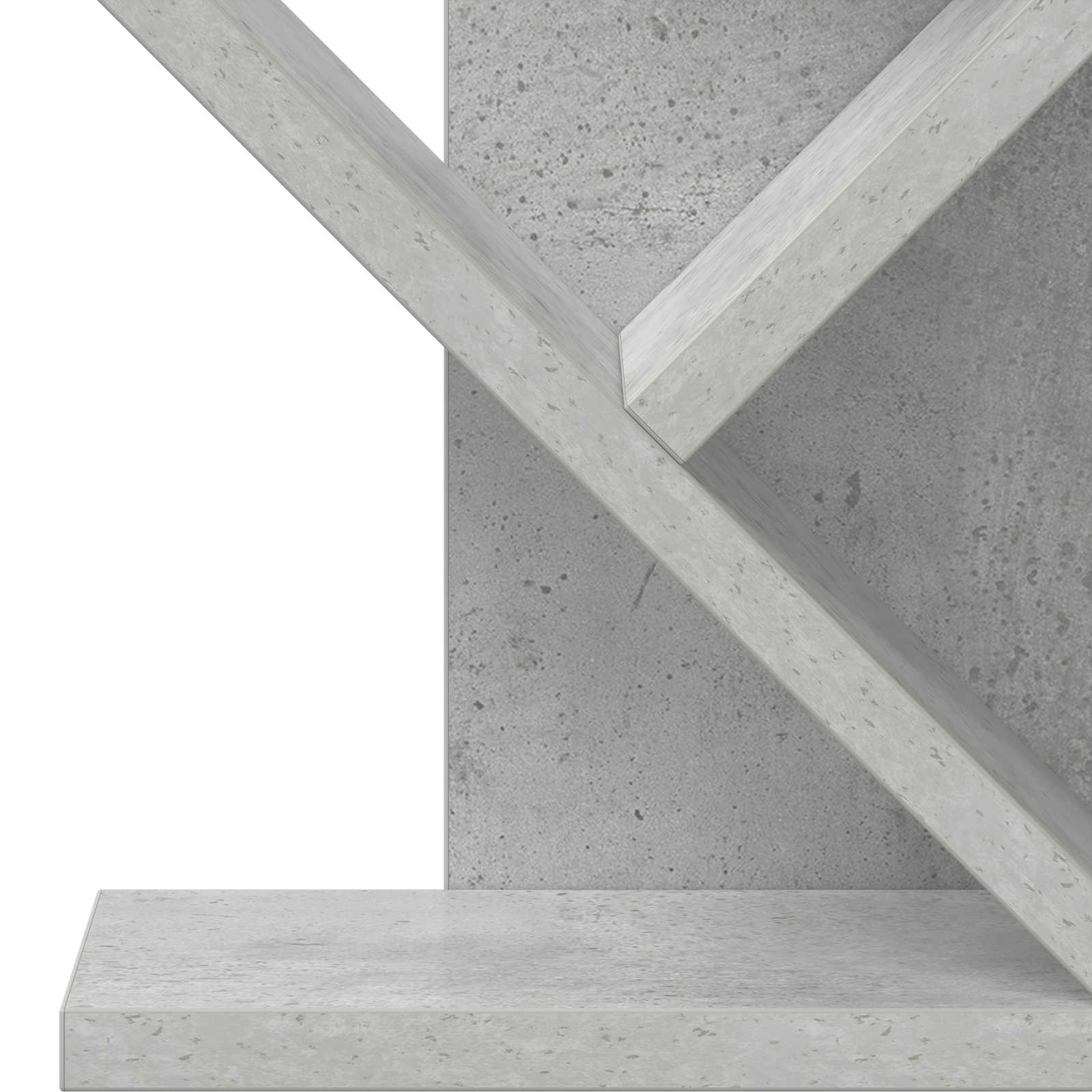 Libreria ad Albero 4 Ripiani 30 x 18 x 60 cm Grigio Cemento | homemem39