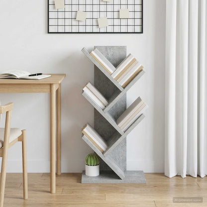 Libreria ad Albero 4 Ripiani 30 x 18 x 60 cm Grigio Cemento | homemem39