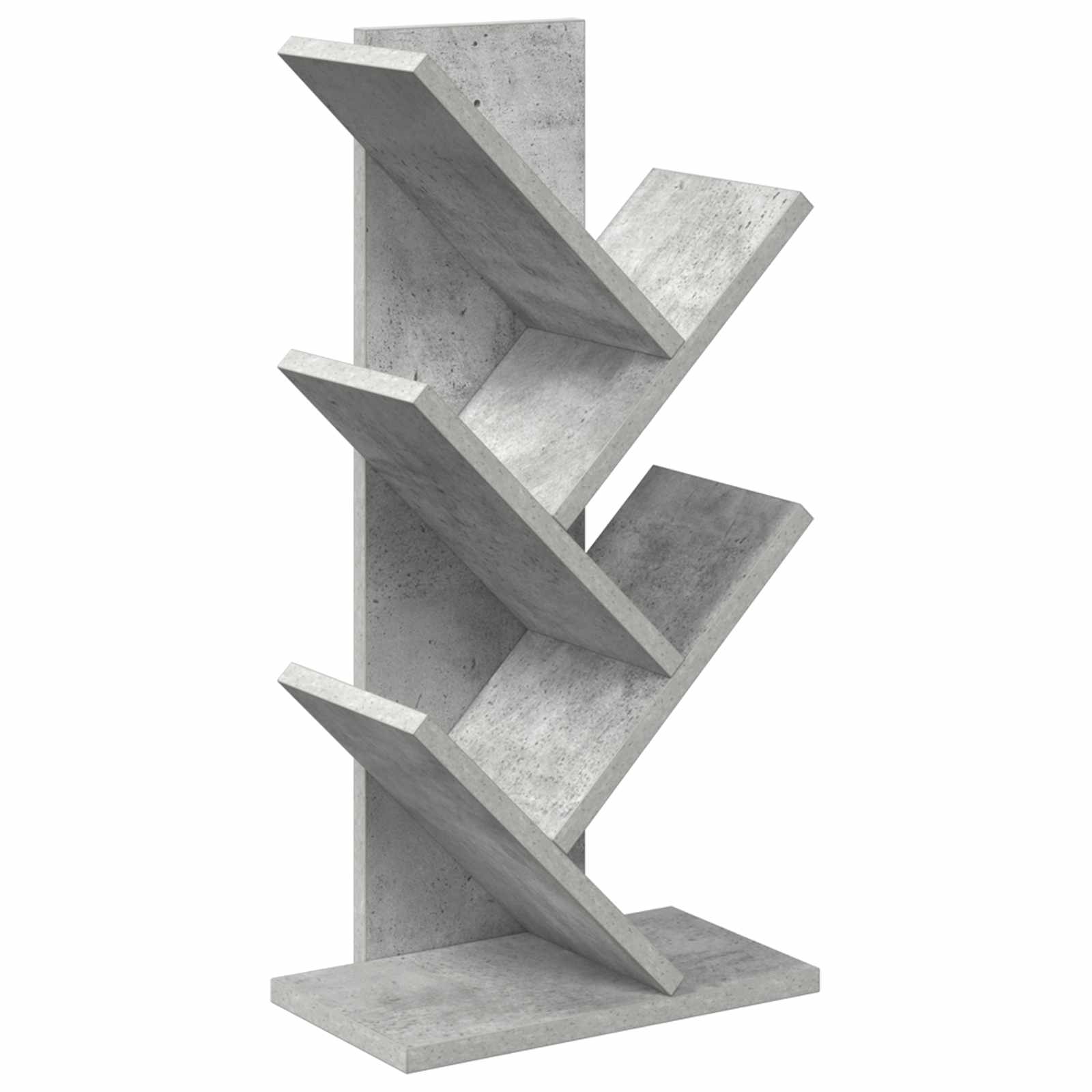 Libreria ad Albero 4 Ripiani 30 x 18 x 60 cm Grigio Cemento | homemem39