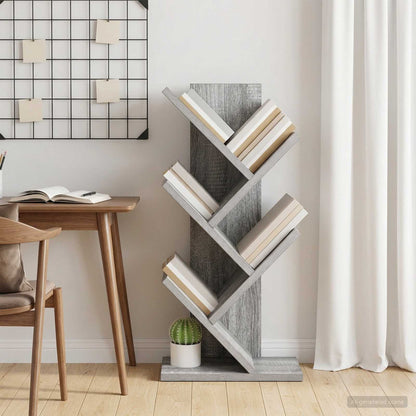 Libreria ad Albero 4 Ripiani 30 x 18 x 60 cm Sonoma grigio | homemem39