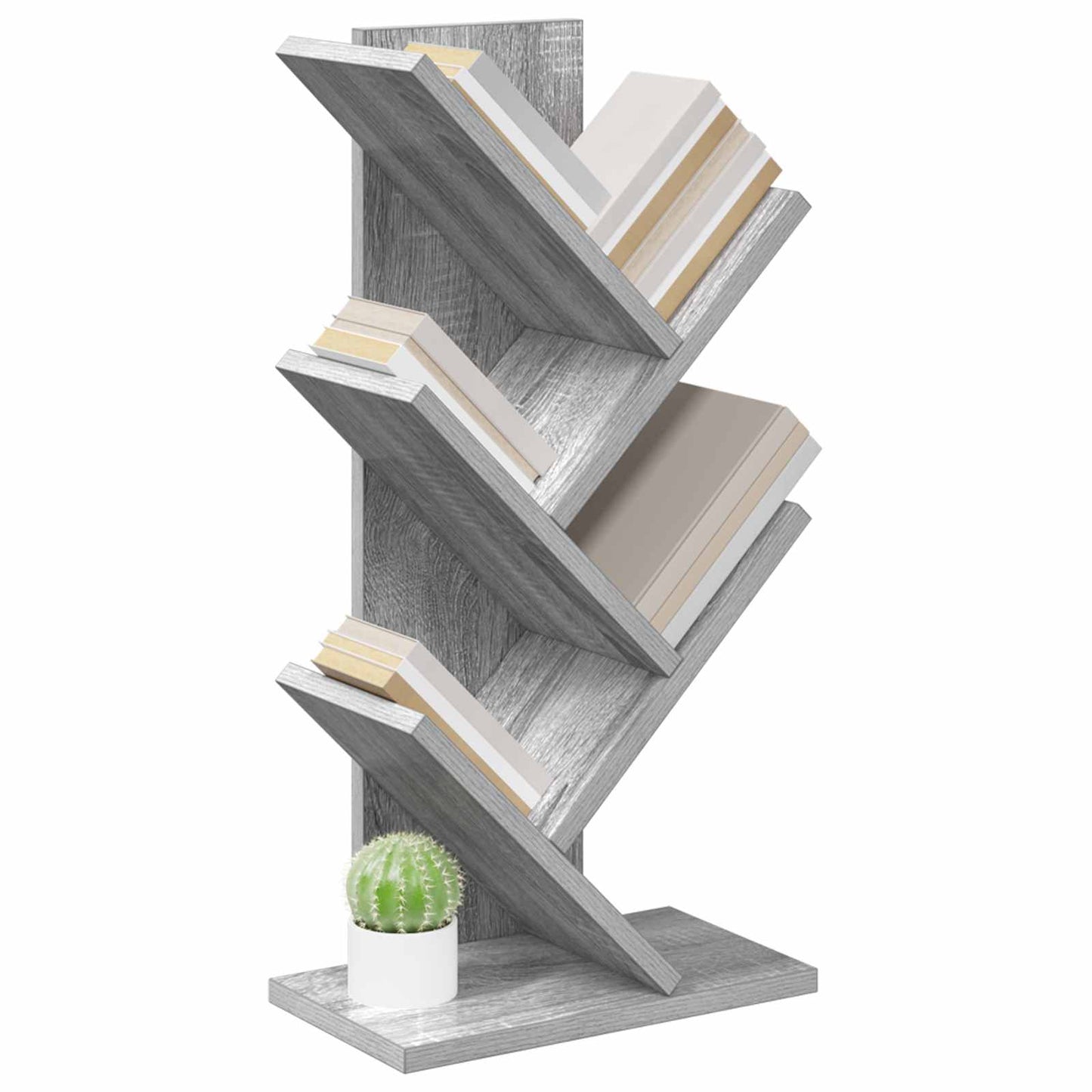 Libreria ad Albero 4 Ripiani 30 x 18 x 60 cm Sonoma grigio | homemem39