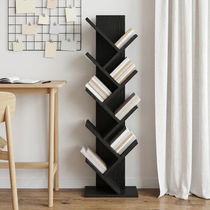 Libreria ad Albero 6 Ripiani 30 x 18 x 100 cm Rovere Nero | homemem39