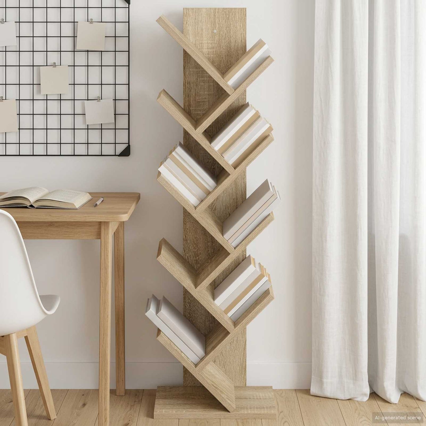 Scaffale da Libro ad Albero 6 Livelli 30 x 18 x 100 cm | homemem39