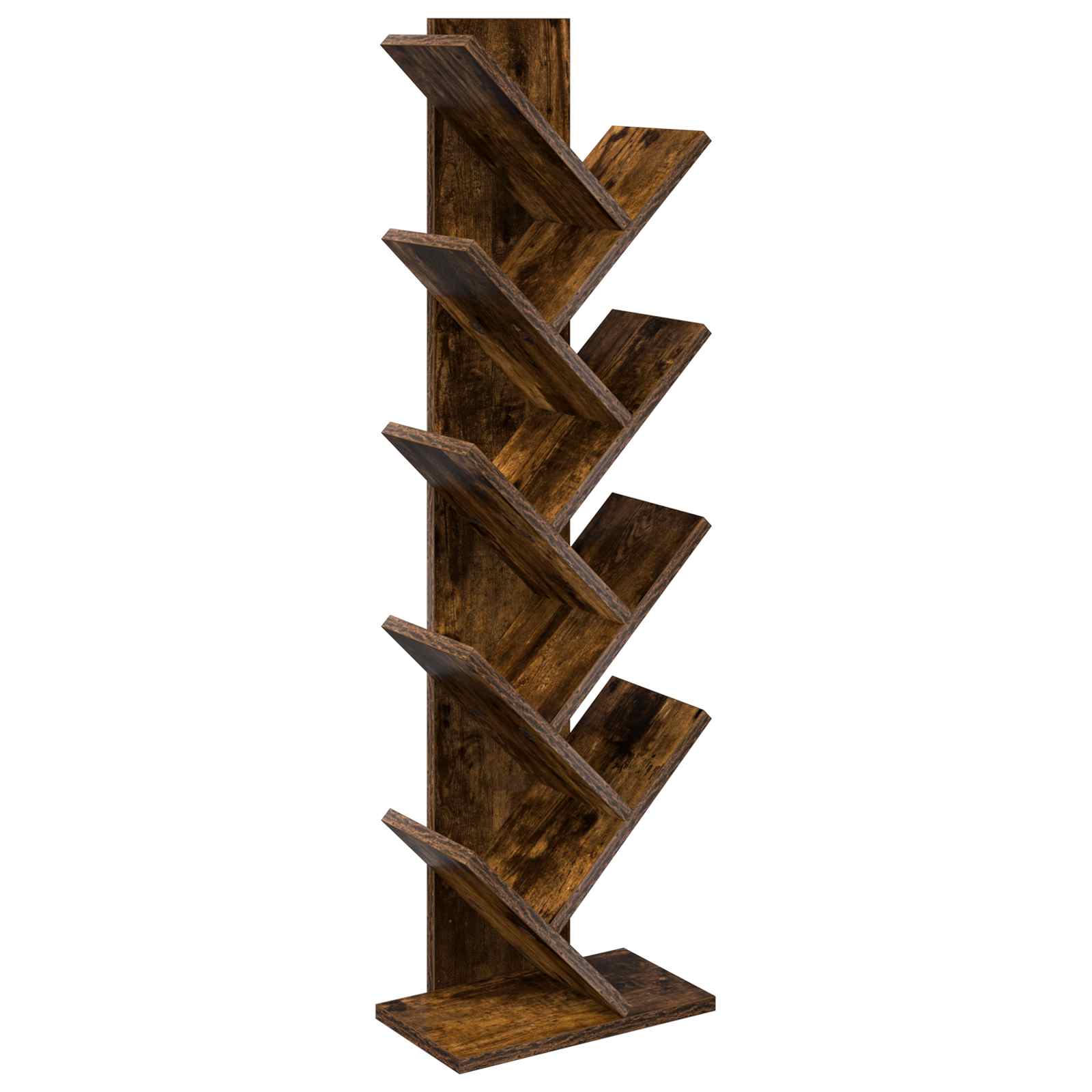 Libreria ad Albero 6 Ripiani 30 x 18 x 100 cm Rovere Fumo | homemem39
