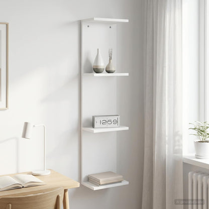 Scaffale da parete Bianco 25 x 15 x 100 cm Legno ingegnerizzato | homemem39