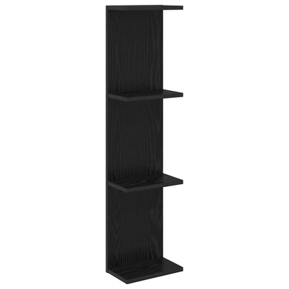 Scaffale da parete Rovere Nero 25 x 15 x 100 cm | homemem39