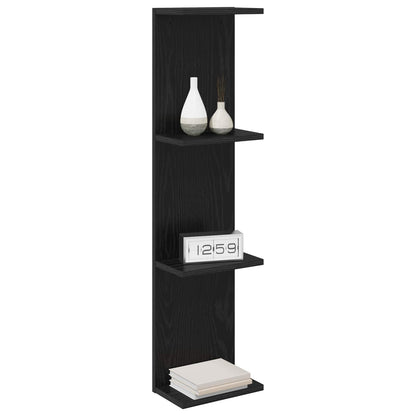Scaffale da parete Rovere Nero 25 x 15 x 100 cm | homemem39