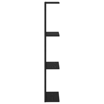 Scaffale da parete Rovere Nero 25 x 15 x 100 cm | homemem39