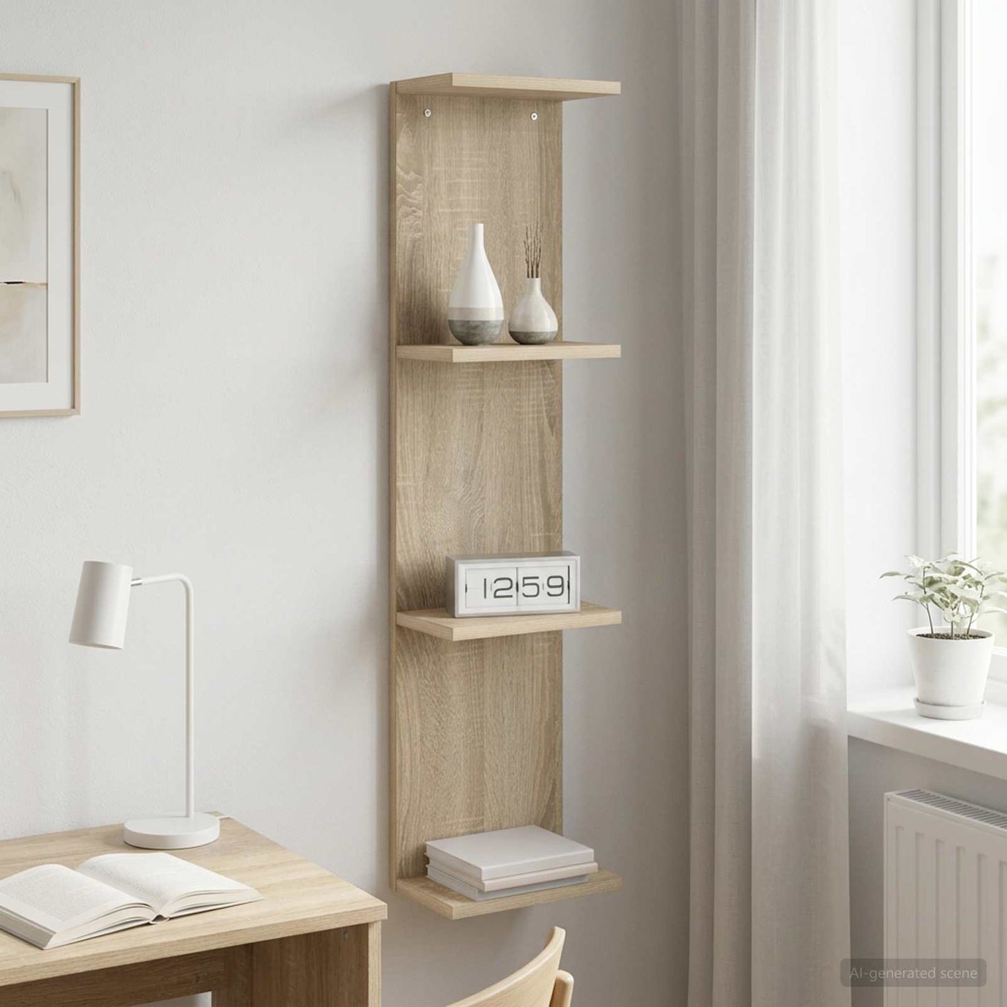 Scaffale da parete Rovere Sonoma 25 x 15 x 100 cm | homemem39