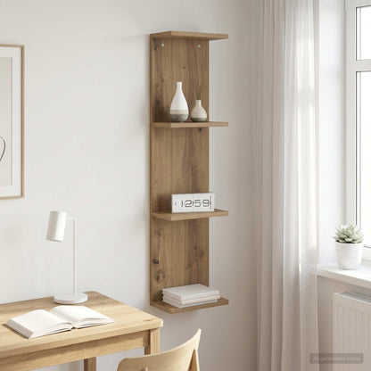 Scaffale da parete Rovere Artigianale 25 x 15 x 100 cm | homemem39