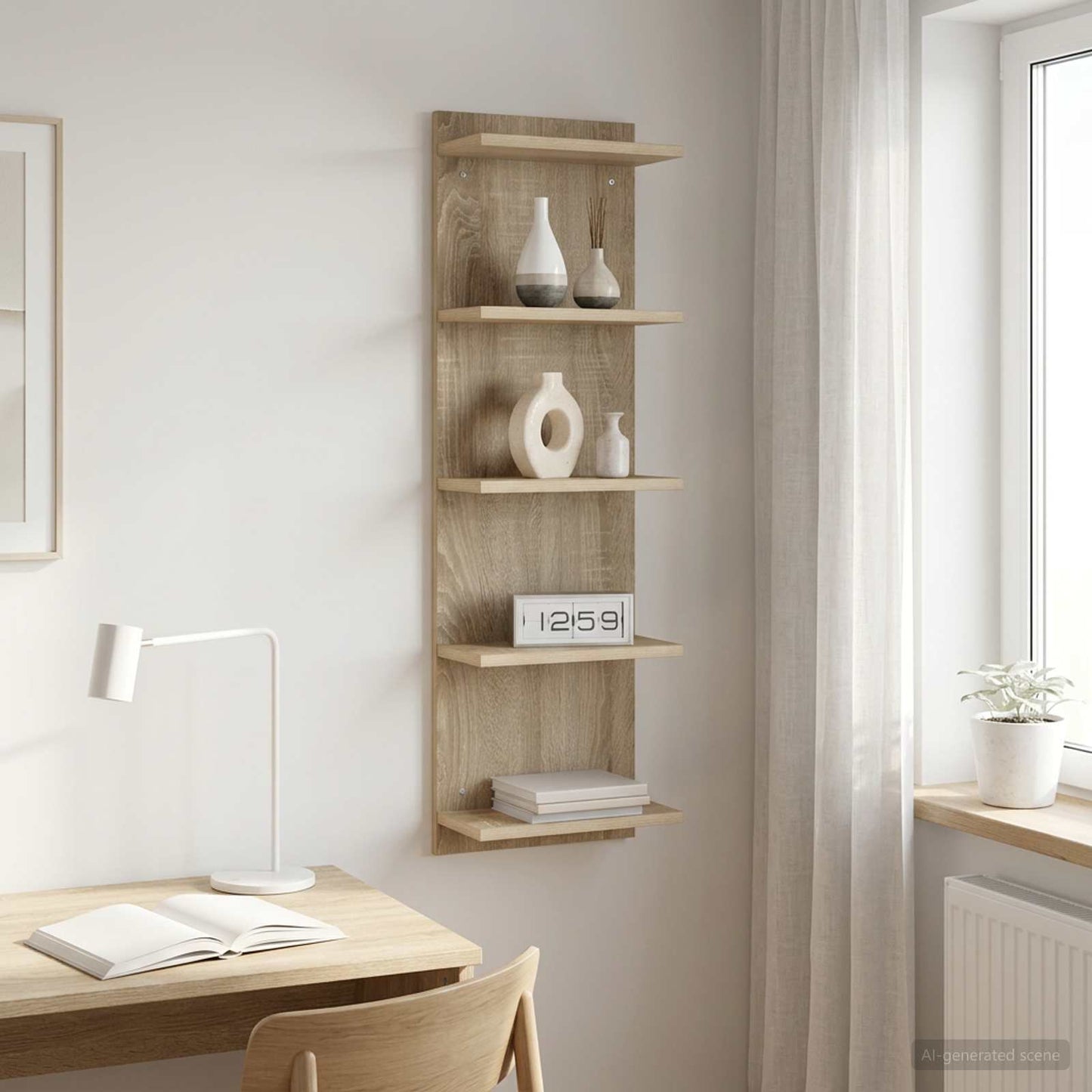 Scaffale da parete Rovere Sonoma 30 x 15 x 100 cm | homemem39