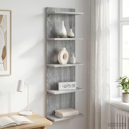 Scaffale da parete Sonoma grigio 30 x 15 x 100 cm
