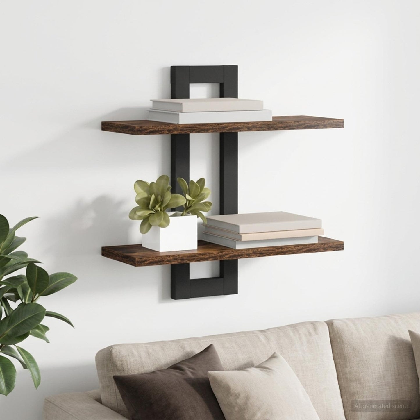 Scaffali flottanti Rovere Fumo 40 x 15 x 40 cm | homemem39