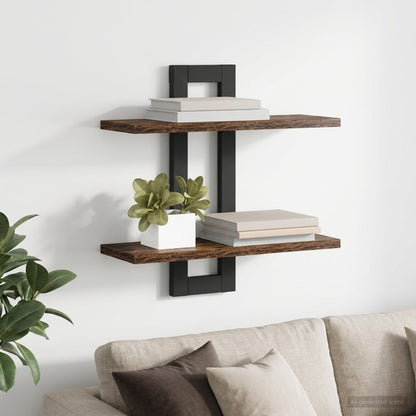 Scaffali flottanti Rovere Fumo 40 x 15 x 40 cm | homemem39