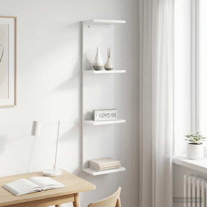 Scaffale da parete Bianco 22 x 15 x 100 cm Legno ingegnerizzato | homemem39