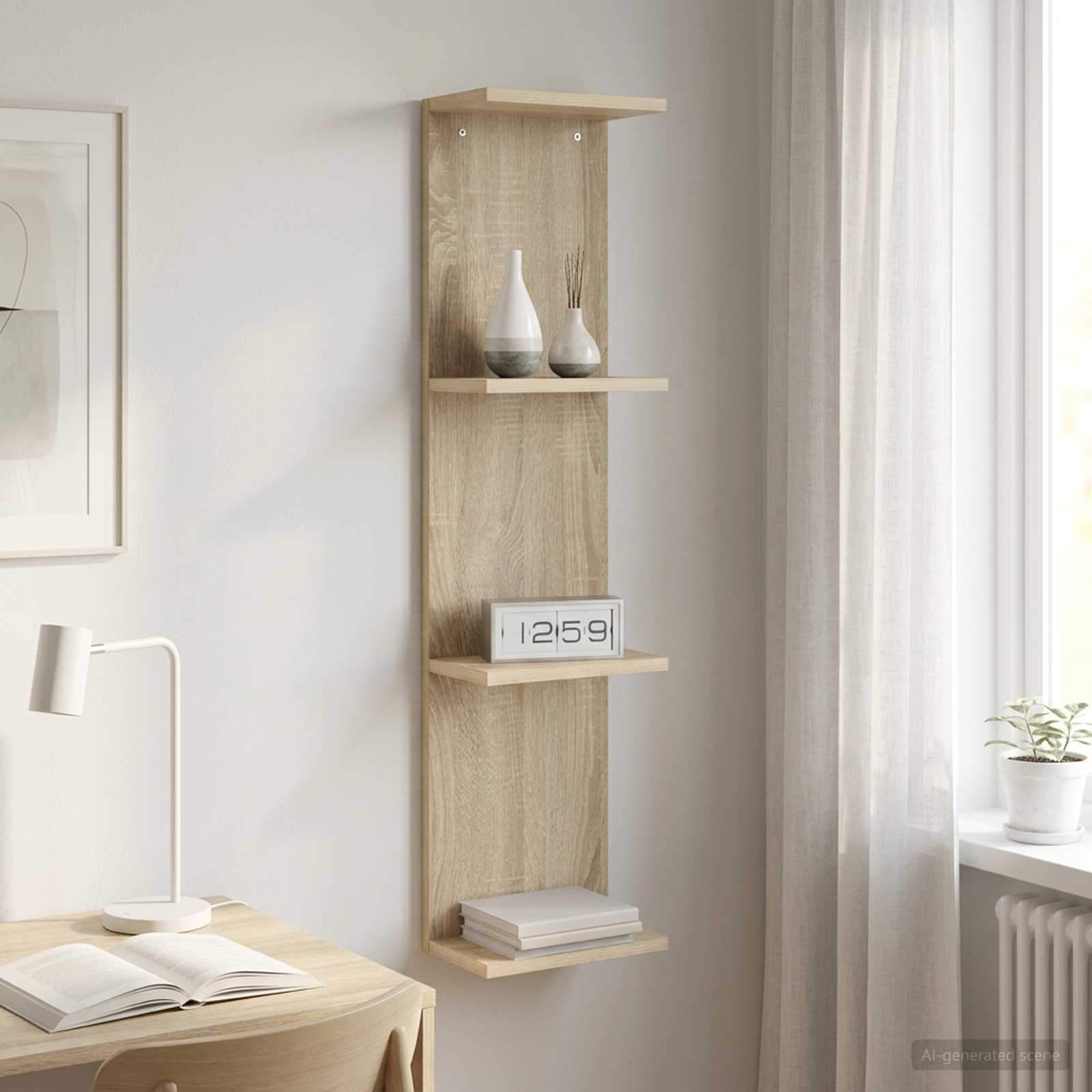 Scaffale da parete Rovere Sonoma 22 x 15 x 100 cm | homemem39