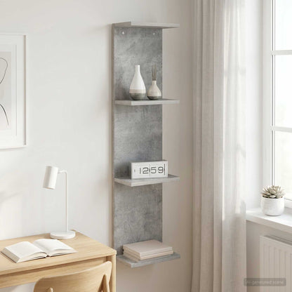 Scaffale da parete Grigio Cemento 22 x 15 x 100 cm | homemem39