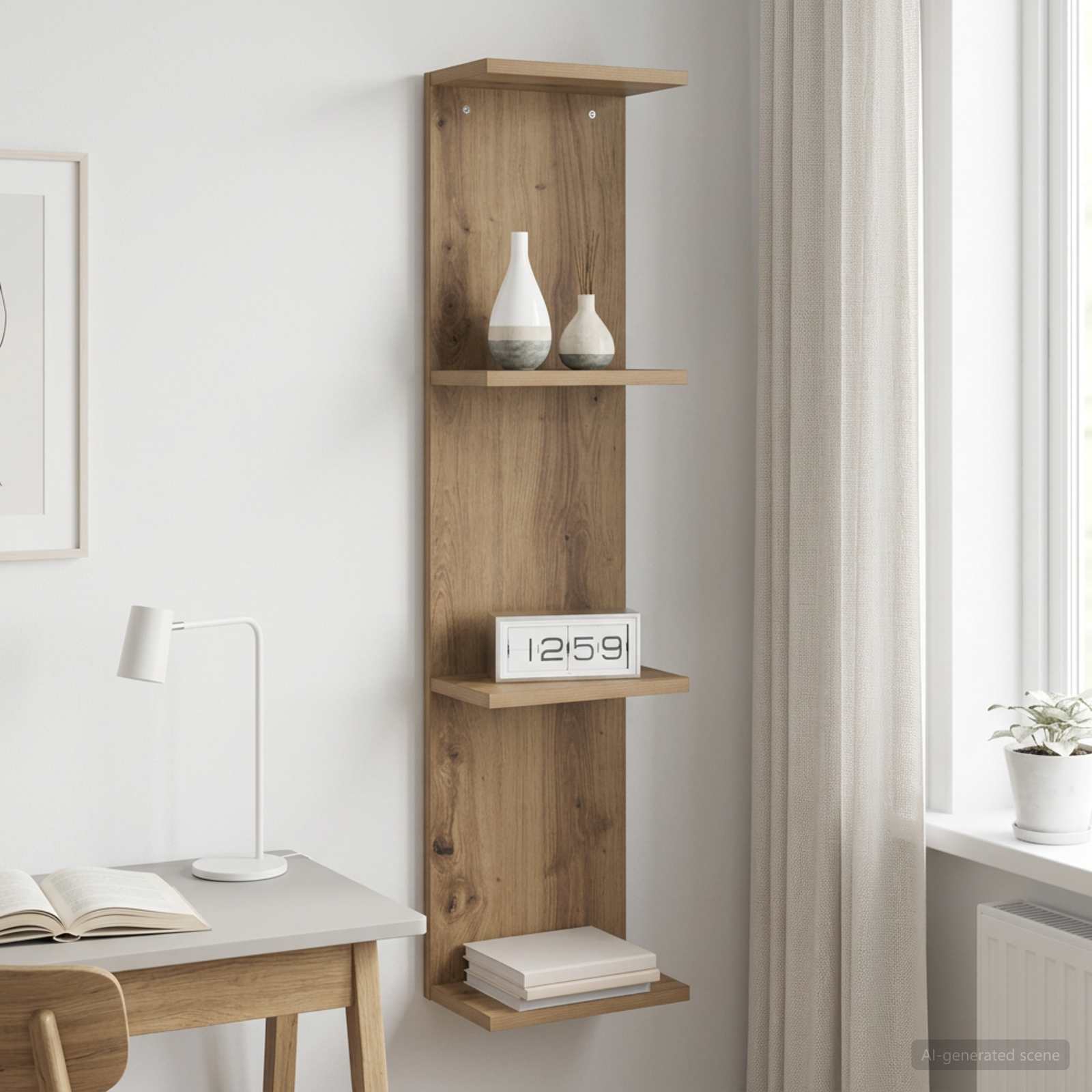Scaffale da parete Rovere Artigianale 22 x 15 x 100 cm | homemem39