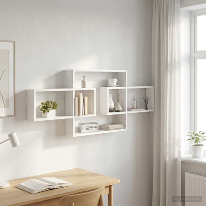 Scaffale da parete Bianco 130 x 10 x 50 cm Legno ingegnerizzato | homemem39