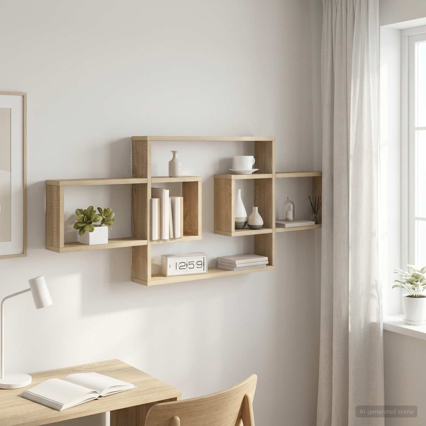 Scaffale da parete Rovere Sonoma 130 x 10 x 50 cm | homemem39