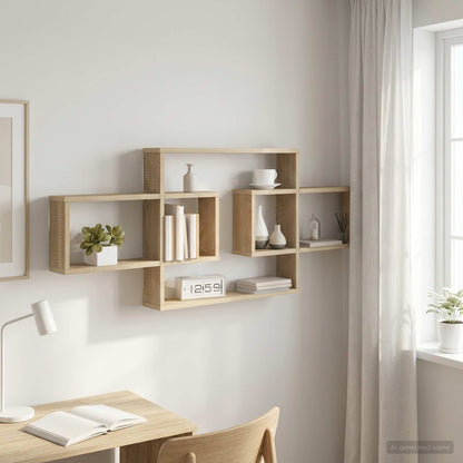 Scaffale da parete Rovere Sonoma 130 x 10 x 50 cm | homemem39