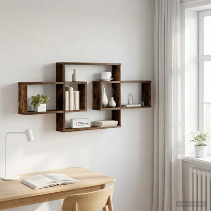 Scaffale da parete Rovere Fumo 130 x 10 x 50 cm | homemem39