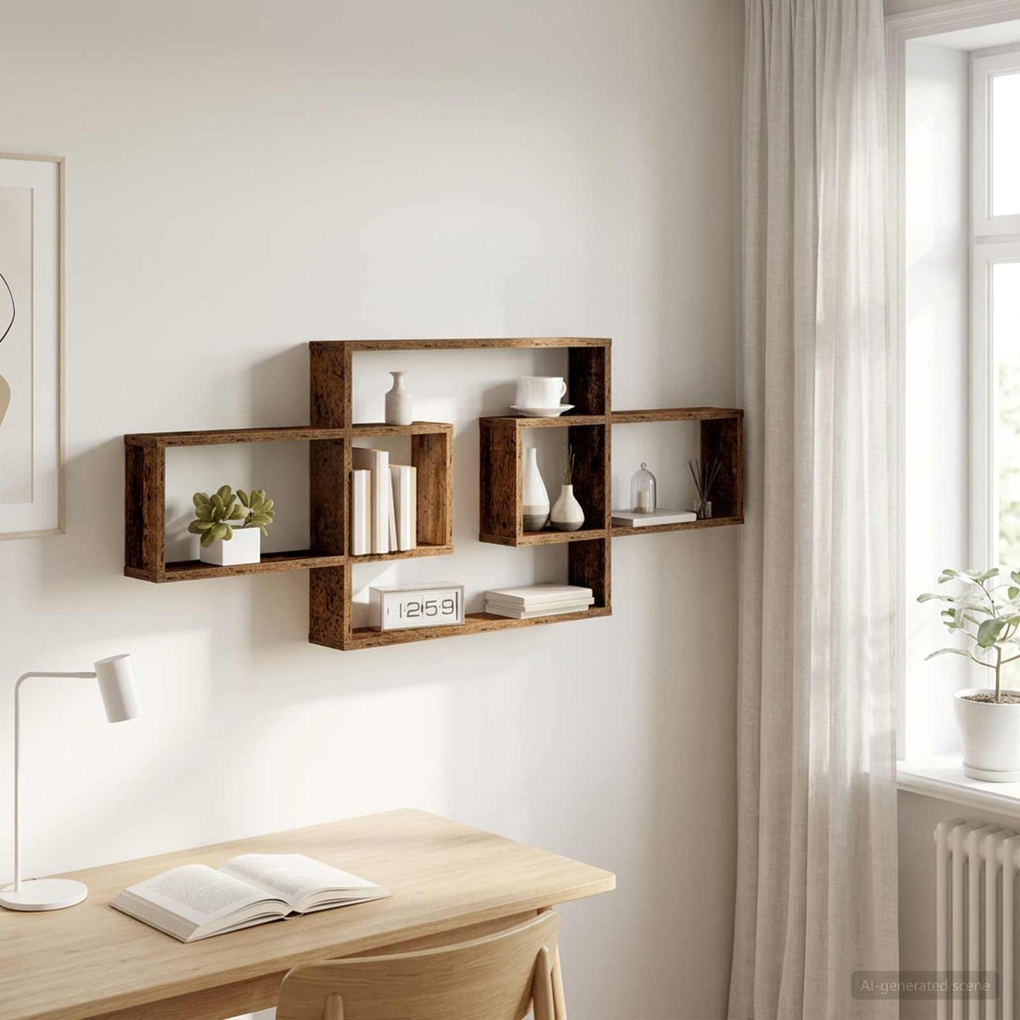 Scaffale da parete Legno antico 130 x 10 x 50 cm | homemem39