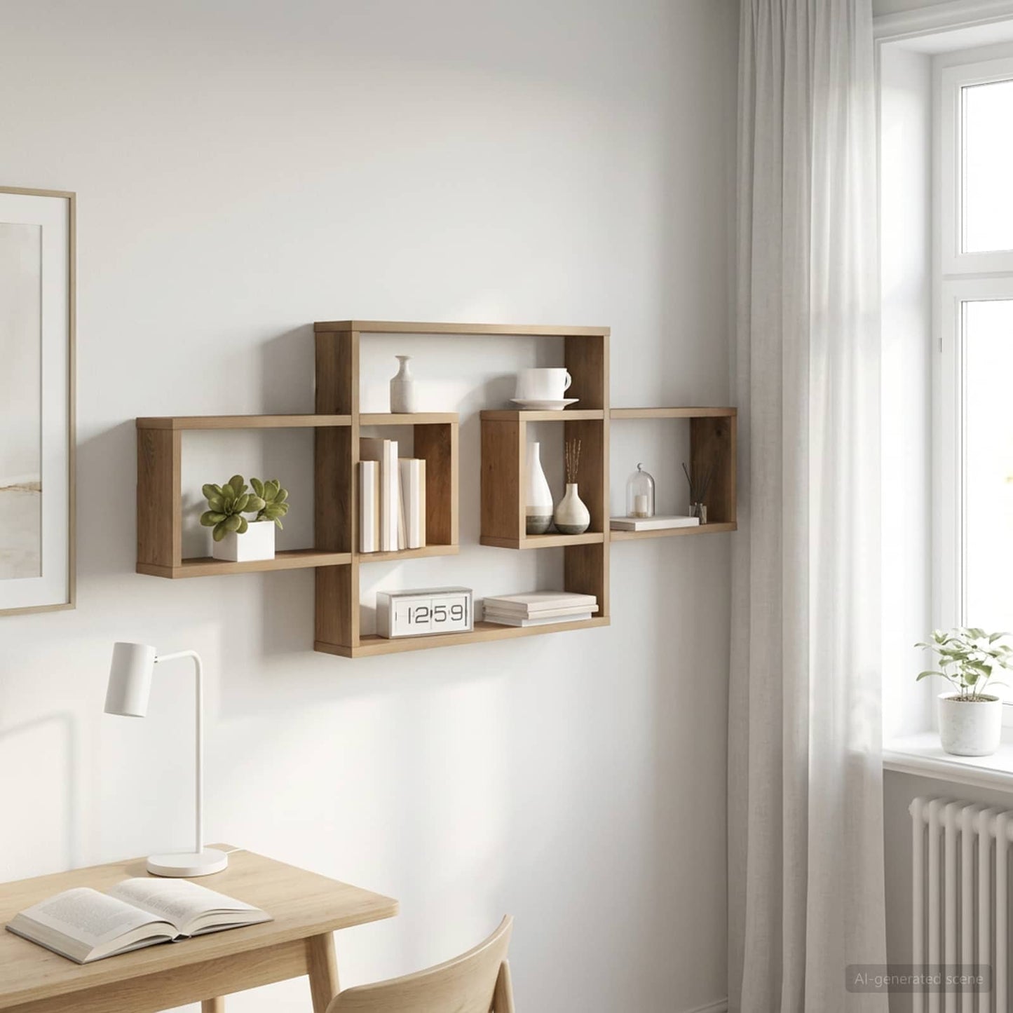 Scaffale da parete Rovere Artigianale 130 x 10 x 50 cm | homemem39