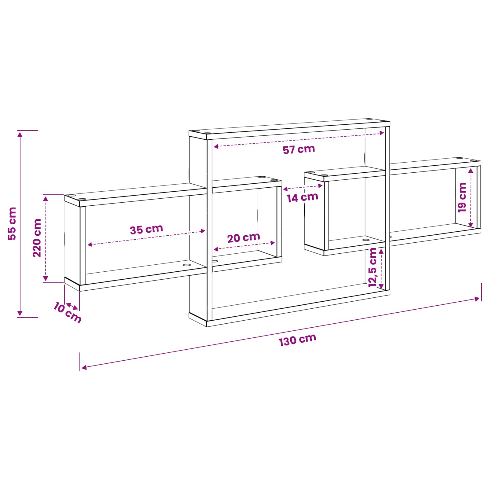 Scaffale da parete Rovere Artigianale 130 x 10 x 50 cm | homemem39