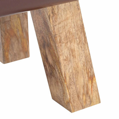panchina 40 x 30 x 45 cm Pelle Vera Marrone Scuro