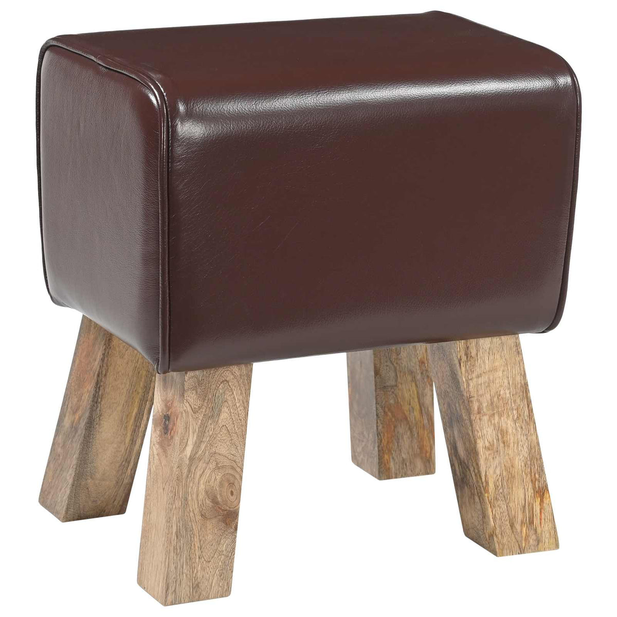 panchina 40 x 30 x 45 cm Pelle Vera Marrone Scuro