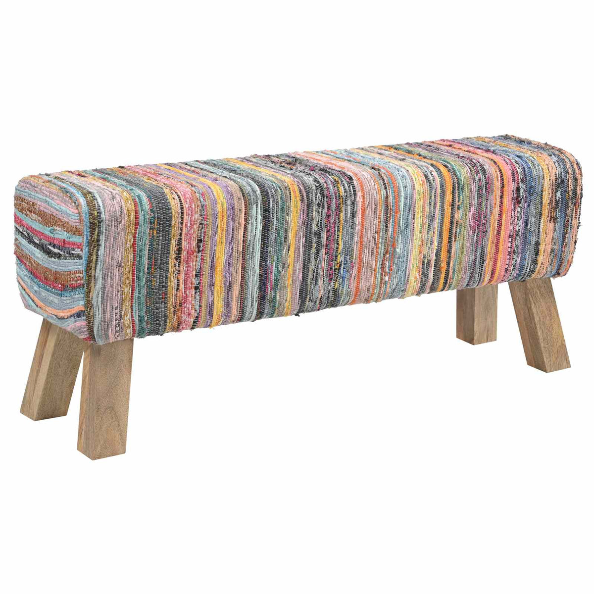 panchina 110 x 30 x 45 cm Pelle Vera Multicolore