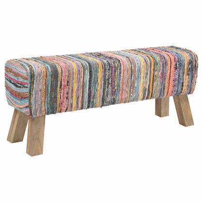 panchina 110 x 30 x 45 cm Pelle Vera Multicolore