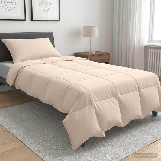 Set di Piumoni 2 pz 137 x 200 cm Tutte le stagioni Beige