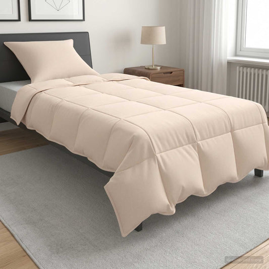 Set di Piumoni 2 pz 137 x 200 cm Tutte le stagioni Beige