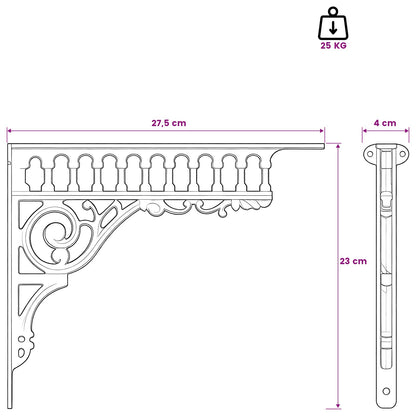 Supporti per mensole da parete 2 pz Bianco Antico | homemem39
