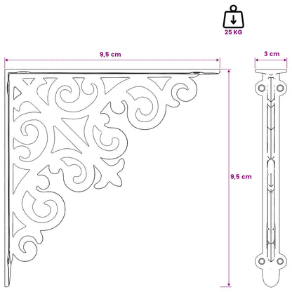 Supporti per mensole da parete 12 pz Bianco Antico | homemem39