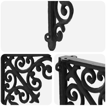 Supporti per mensole da parete 2 pz Nero 24 x 24 x 3,5 cm | homemem39