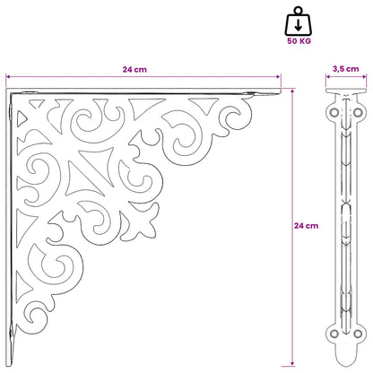 Supporti per mensole da parete 12 pz Bianco Antico | homemem39