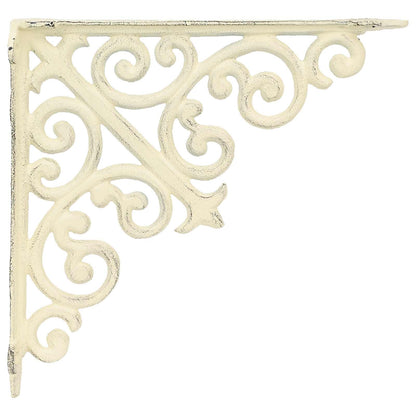 Supporti per mensole da parete 12 pz Bianco Antico