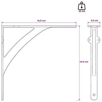 Supporti per mensole da parete 12 pz Marrone Antico | homemem39