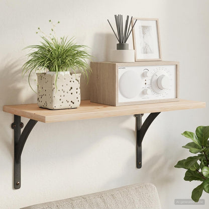 Supporti per mensole da parete 12 pz Nero 14.5 x 14.5 x 3.5 cm | homemem39